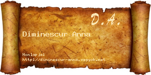 Diminescur Anna névjegykártya