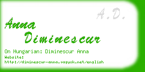 anna diminescur business card